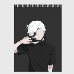 Скетчбук с принтом Kaneki Ken в Рязани, 100% бумага
 | 48 листов, плотность листов — 100 г/м2, плотность картонной обложки — 250 г/м2. Листы скреплены сверху удобной пружинной спиралью | anteiku | ghoul | kaneki | ken | tokyo | антейку | гуль | канеки | кен | токийский