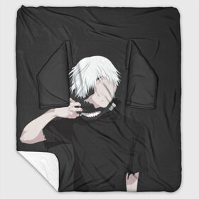 Плед с рукавами с принтом Kaneki Ken в Рязани, 100% полиэстер | Закругленные углы, все края обработаны. Ткань не мнется и не растягивается. Размер 170*145 | anteiku | ghoul | kaneki | ken | tokyo | антейку | гуль | канеки | кен | токийский