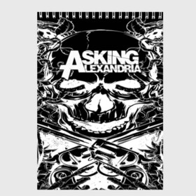 Скетчбук с принтом Asking Alexandria в Рязани, 100% бумага
 | 48 листов, плотность листов — 100 г/м2, плотность картонной обложки — 250 г/м2. Листы скреплены сверху удобной пружинной спиралью | aa | ben bruce | death | destiny | from | metal | rock | sumerian | to | йорк | метал | рок | хард | хеви | электроникор