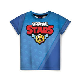 Детская футболка 3D с принтом Brawl Stars в Рязани, 100% гипоаллергенный полиэфир | прямой крой, круглый вырез горловины, длина до линии бедер, чуть спущенное плечо, ткань немного тянется | brawl stars | jessie | leon | spike | бравл старс | джесси | леон | спайк