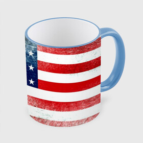 Кружка с полной запечаткой с принтом Америка Флаг в Рязани, керамика | ёмкость 330 мл | usa | абстракция | америка | американский | герб | звезды | краска | символика сша | страны | сша | флаг | штаты