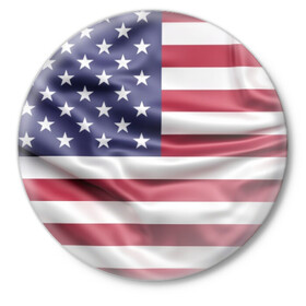 Значок с принтом USA в Рязани,  металл | круглая форма, металлическая застежка в виде булавки | usa | абстракция | америка | американский | герб | звезды | краска | символика сша | страны | сша | флаг | штаты