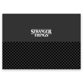 Поздравительная открытка с принтом STRANGER THINGS Gray в Рязани, 100% бумага | плотность бумаги 280 г/м2, матовая, на обратной стороне линовка и место для марки
 | Тематика изображения на принте: 11 | 3 сезон | eleven | logo | netflix | stranger | things | дела | крайне | лого | логотип | одинадцать | одиннадцать | очень | события | странные | стренджер