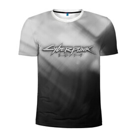 Мужская футболка 3D спортивная с принтом CYBERPUNK 2077 в Рязани, 100% полиэстер с улучшенными характеристиками | приталенный силуэт, круглая горловина, широкие плечи, сужается к линии бедра | 2019 | black | cd project red | cyberpunk 2077 | future | grey | hack | night city | samurai | sci fi | андроиды | безумие | будущее | киберпанк 2077 | логотип | роботы | самураи | фантастика | цифры