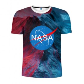Мужская футболка 3D спортивная с принтом NASA в Рязани, 100% полиэстер с улучшенными характеристиками | приталенный силуэт, круглая горловина, широкие плечи, сужается к линии бедра | galaxy | nasa | space | space company | star | астрономия | галактика | звезды | космическая компания | космос | наса