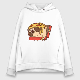 Женское худи Oversize хлопок с принтом Pizza Dog в Рязани, френч-терри — 70% хлопок, 30% полиэстер. Мягкий теплый начес внутри —100% хлопок | боковые карманы, эластичные манжеты и нижняя кромка, капюшон на магнитной кнопке | amimals | cook | dog | doggy | food | pizza | woof | боксер | бульдог | бультерьер | волк | гав | доберман | дог | долматинец | друг | еда | животные | йорк | кок | мопс | овчарка | пёс | песик | питомец | пицца | повар | пудель