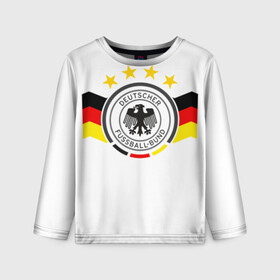 Детский лонгслив 3D с принтом Сборная Германии в Рязани, 100% полиэстер | длинные рукава, круглый вырез горловины, полуприлегающий силуэт
 | deutsche | deutschland | die mannschaft | germany | германия | немецкая сборная | сборная | сборная гемании по футболу | сборная германии | форма | футбол