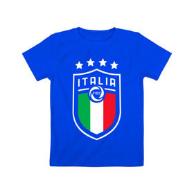 Детская футболка хлопок с принтом Сборная Италии в Рязани, 100% хлопок | круглый вырез горловины, полуприлегающий силуэт, длина до линии бедер | italia | italy | squadra azzurra | италия | сборная италии | сборная италии по футболу | форма | футбольные сборные | чемпионат европы | чемпионат мира