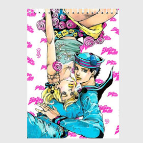 Скетчбук с принтом JoJo Bizarre Adventure в Рязани, 100% бумага
 | 48 листов, плотность листов — 100 г/м2, плотность картонной обложки — 250 г/м2. Листы скреплены сверху удобной пружинной спиралью | anime | aureo | jojo | jojos | jojos bizarre adventure | vento | боевик | джоджо | иероглиф | манга | приключения | стиль | ужасы | фэнтези | япония