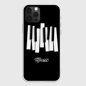 Чехол для iPhone 12 Pro Max с принтом Клавиатура в Рязани, Силикон |  | abstraction | black and white | font | inscription | keyboard | keys | music | piano | абстракция | клавиатура | клавиши | музыка | надпись | пианино | черно белый | шрифт