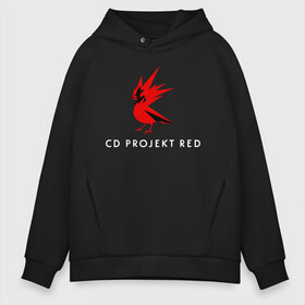 Мужское худи Oversize хлопок с принтом CD RPOJECT RED в Рязани, френч-терри — 70% хлопок, 30% полиэстер. Мягкий теплый начес внутри —100% хлопок | боковые карманы, эластичные манжеты и нижняя кромка, капюшон на магнитной кнопке | 2019 | cd project red | cyberpunk 2077 | future | hack | night city | samurai | sci fi | андроиды | безумие | будущее | киберпанк 2077 | логотип | роботы | самураи | фантастика | цифры