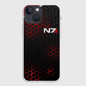 Чехол для iPhone 13 mini с принтом MASS EFFECT N7 | СТАЛЬНАЯ БРОНЯ в Рязани,  |  | n7 | texture | броня | костюм | масс эффект | н7 | соты | стальная броня | стальные соты | текстура | шепард