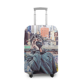 Чехол для чемодана 3D с принтом SCARLXRD (RAP) в Рязани, 86% полиэфир, 14% спандекс | двустороннее нанесение принта, прорези для ручек и колес | музыка | реп | скарлорд