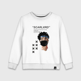 Детский свитшот хлопок с принтом Scarlxrd в Рязани, 100% хлопок | круглый вырез горловины, эластичные манжеты, пояс и воротник | Тематика изображения на принте: 