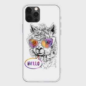 Чехол для iPhone 12 Pro Max с принтом Лама в Рязани, Силикон |  | alpaca | animal | beautiful | cute | drawing | graphics | head | hello | hipster | inscription | llama | rainbow | shaggy | альпака | голова | графика | животное | красивая | лама | милая | надпись | очки | привет | радуга | рисунок |