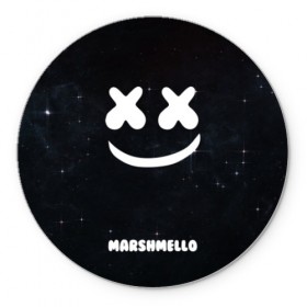 Коврик для мышки круглый с принтом Marshmello Cosmos в Рязани, резина и полиэстер | круглая форма, изображение наносится на всю лицевую часть | Тематика изображения на принте: dj | marshmello | usa | америка | клубная музыка | мармело | маршмелло | маршмеллоу | музыка | музыкант