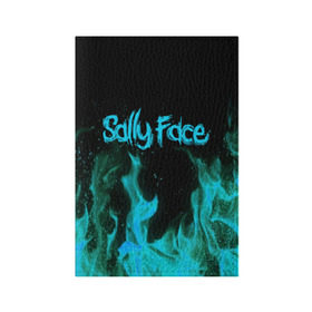 Обложка для паспорта матовая кожа с принтом SALLY FACE FIRE в Рязани, натуральная матовая кожа | размер 19,3 х 13,7 см; прозрачные пластиковые крепления | Тематика изображения на принте: face | fire | game | horror | larry | sally | sally face | sanity s fall | игра | ларри | мальчик с протезом | огонь | салли | салли фейс | ужасы