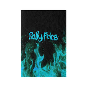 Обложка для паспорта матовая кожа с принтом SALLY FACE FIRE в Рязани, натуральная матовая кожа | размер 19,3 х 13,7 см; прозрачные пластиковые крепления | face | fire | game | horror | larry | sally | sally face | sanity s fall | игра | ларри | мальчик с протезом | огонь | салли | салли фейс | ужасы