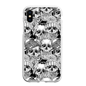 Чехол для iPhone XS Max матовый с принтом Human skulls в Рязани, Силикон | Область печати: задняя сторона чехла, без боковых панелей | Тематика изображения на принте: beard | death | fashionable | hairstyle | hat | hipster | human | knitted | men | mustache | skull | street | style | symbol | борода | вязаная | модная | мужчины | прическа | символ | стиль | уличный | усы | хипстер | человеческие | черепа | шап