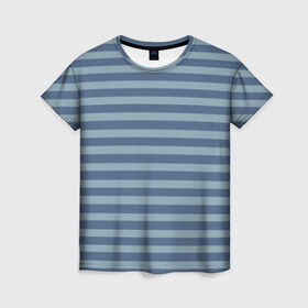 Женская футболка 3D с принтом матроска в Рязани, 100% полиэфир ( синтетическое хлопкоподобное полотно) | прямой крой, круглый вырез горловины, длина до линии бедер | в полоску | полосатая | тельняшка | тельняшка для ребенка