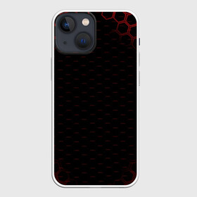 Чехол для iPhone 13 mini с принтом СТАЛЬНАЯ БРОНЯ в Рязани,  |  | abstraction | cyber | cyberpunk | future | geometry | hexagon | neon | techno | texture | абстракция | броня | геометрия | кибер | краски | неон | неоновый | сетка | соты | стальная броня | текстура | шестигранники