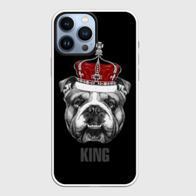 Чехол для iPhone 13 Pro Max с принтом Английский бульдог с короной в Рязани,  |  | animals | authority | breed | bulldog | cool | crown | dog | english | fighting | head | illustration | inscription | king | muzzle | supreme | swag | авторитет | английский | бойцовый | бульдог | верховный | голова | животные | иллюстрация | король | кор