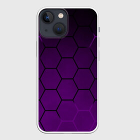 Чехол для iPhone 13 mini с принтом Неоновая броня в Рязани,  |  | abstraction | geometry | hexagon | techno | абстракция | броня | геометрия | краски | неон | неоновый | сетка | соты | стальная броня | текстура | шестигранники