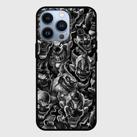 Чехол для iPhone 13 Pro с принтом Злые Клоуны в Рязани,  |  | black | graffiti | horror | stickerbombing | tatu | urban | white | граффити | зло | клоун | клоуны | комикс | мода | стикер | стикербомбинг | стиль | тату | татуировки | тренд | ужас | улыбка | урбан | хоррор | черно белые