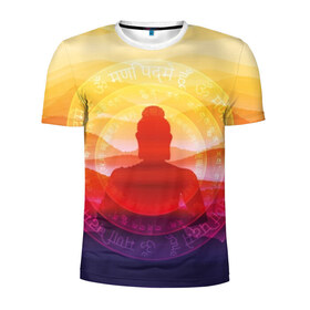 Мужская футболка 3D спортивная с принтом Будда в Рязани, 100% полиэстер с улучшенными характеристиками | приталенный силуэт, круглая горловина, широкие плечи, сужается к линии бедра | buddha | calm | color | enlightenment | india | meditatio | mountains | nature | purple | red | religion | symbol | yellow | yoga | будда | горы | духовность | желтый | индия | йога | красный | медитация | природа | просветление | расслабление | религия |