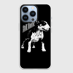 Чехол для iPhone 13 Pro с принтом Бультерьер в Рязани,  |  | angry | animals | authority | black and white | breed | bull terrier | cool | dog | fight | illustration | inscription | spotted | supreme | swag | wild | авторитет | бойцовый | бультерьер | верховный | дикий | животные | злой | иллюстрация | крутой | н |