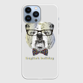 Чехол для iPhone 13 Pro Max с принтом Английский бульдог в Рязани,  |  | animals | breed | bulldog | butterfly | dog | english | fight | gentleman | head | illustration | inscription | muzzle | tie | английский | бабочка | бойцовый | бульдог | галстук | голова | джентльмен | животные | иллюстрация | надпись |