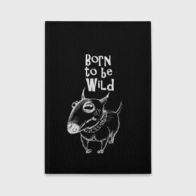 Обложка для автодокументов с принтом Born to be wild в Рязани, натуральная кожа |  размер 19,9*13 см; внутри 4 больших “конверта” для документов и один маленький отдел — туда идеально встанут права | Тематика изображения на принте: angry | animals | authority | b | black and white | bull terrier | bully | cool | dog | fight | illustration | swag | thug | wild | авторитет | бандит | бойцовый | бультерьер | дикий | животные | злой | иллюстрация | крутой | надпись | ошейник | п