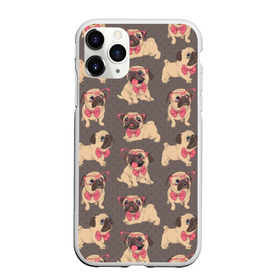 Чехол для iPhone 11 Pro Max матовый с принтом Мопсы в Рязани, Силикон |  | animals | bow tie | breed | different | dogs | illustration | painting | pink | poses | pugs | puppies | галстук бабочка | живопись | животные | иллюстрация | мопсы | очки | позы | порода | разные | розовые | собаки | щенки