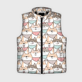 Женский жилет утепленный 3D с принтом Шиба Ину в Рязани,  |  | animal | bibs | breed | cardigan | corgi | dog | funny | illustration | inu | lick | pembroke | puppies | scarves | sheba | small | welsh | вельш | животное | иллюстрация | ину | кардиган | корги | маленькие | облизываются | пемброк | платки | порода | сл