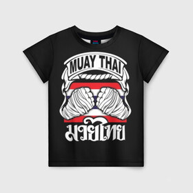 Детская футболка 3D с принтом Muay Thai в Рязани, 100% гипоаллергенный полиэфир | прямой крой, круглый вырез горловины, длина до линии бедер, чуть спущенное плечо, ткань немного тянется | fight | muay thai | thai boxing | ufc | бокс | ката | кикбоксин | лаос | лоу кик | муай | мьянма | поединок | таиланд | тай | тайский | таолу