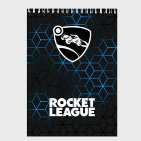 Скетчбук с принтом ROCKET LEAGUE в Рязани, 100% бумага
 | 48 листов, плотность листов — 100 г/м2, плотность картонной обложки — 250 г/м2. Листы скреплены сверху удобной пружинной спиралью | Тематика изображения на принте: league | rocket | rocket league | rocket trade | лига трейд | рокет лиг | рокет лига | рокет лига вещи | рокет лига гараж. | рокет лига д | рокет лиги | рокет трейд