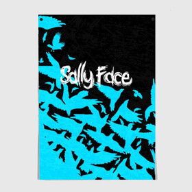 Постер с принтом SALLY FACE в Рязани, 100% бумага
 | бумага, плотность 150 мг. Матовая, но за счет высокого коэффициента гладкости имеет небольшой блеск и дает на свету блики, но в отличии от глянцевой бумаги не покрыта лаком | birds | face | game | horror | larry | sally | sally face | sanity s fall | вороны | игра | ларри | мальчик с протезом | птицы | салли | салли фейс | ужасы