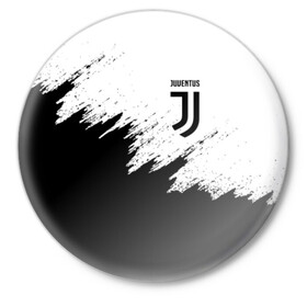 Значок с принтом JUVENTUS SPORT в Рязани,  металл | круглая форма, металлическая застежка в виде булавки | Тематика изображения на принте: black and white | cr7 | fc | football | football club | juve | juventus | ronaldo | sport | роналдо | спорт | спортивные | униформа | фирменные цвета | фк | футбол | футбольный клуб | черно белый | ювентус