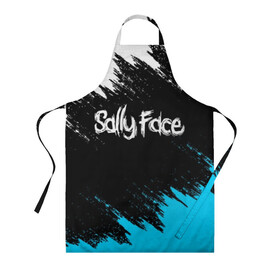 Фартук 3D с принтом SALLY FACE в Рязани, 100% полиэстер | общий размер — 65 х 85 см, ширина нагрудника — 26 см, горловина — 53 см, длина завязок — 54 см, общий обхват в поясе — 173 см. Принт на завязках и на горловине наносится с двух сторон, на основной части фартука — только с внешней стороны | face | game | horror | larry | sally | sally face | sanity s fall | брызги | игра | краски | ларри | мальчик с протезом | салли | салли фейс | ужасы