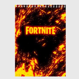 Скетчбук с принтом FORTNITE FIRE STORM в Рязани, 100% бумага
 | 48 листов, плотность листов — 100 г/м2, плотность картонной обложки — 250 г/м2. Листы скреплены сверху удобной пружинной спиралью | 2019 | armor | armour | cybersport | esport | fire | flame | fortnite | game | llama | logo | броня | игра | киберспорт | лама | огонь | фиолетовый | фирменные цвета | фортнайт