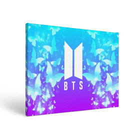 Холст прямоугольный с принтом BTS BUTTERFLIES в Рязани, 100% ПВХ |  | bangtan boys | bt21 | bts | bts army | bts stickers | butterflies | j hope | jimin | jin | jungkook | k pop | rap monster | rapmon | suga | v | бабочки | бтс | корея | стикеры bts