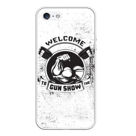 Чехол для iPhone 5/5S матовый с принтом Gun show в Рязани, Силикон | Область печати: задняя сторона чехла, без боковых панелей | Тематика изображения на принте: bodybuilding | diet | exercise | fitness | gym | heath | motivation | muscle | phil | training | workout | бодибилдинг | мотивация | спорт | трансформация | фитнес | эстетичный