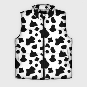 Мужской жилет утепленный 3D с принтом Корова в Рязани,  |  | animal | black white | cow | pattern | животное | кавай | корова | паттерн | пятна | черно белое