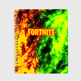 Тетрадь с принтом FORTNITE TOXIC FLAME в Рязани, 100% бумага | 48 листов, плотность листов — 60 г/м2, плотность картонной обложки — 250 г/м2. Листы скреплены сбоку удобной пружинной спиралью. Уголки страниц и обложки скругленные. Цвет линий — светло-серый
 | 2019 | cybersport | esport | fire | flame | fortnite | game | logo | toxic flame | броня | игра | киберспорт | огонь | фиолетовый | фирменные цвета | фортнайт