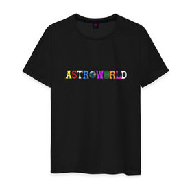 Мужская футболка хлопок с принтом astroworld в Рязани, 100% хлопок | прямой крой, круглый вырез горловины, длина до линии бедер, слегка спущенное плечо. | Тематика изображения на принте: astroworld | astroworld merch | astroworld travis | merch | travis scott | travis scott astroworld | альбом astroworld | дженнер трэвис скотт | трэвис скотт