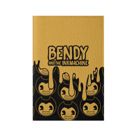 Обложка для паспорта матовая кожа с принтом Bendy And The Ink Machine (36) в Рязани, натуральная матовая кожа | размер 19,3 х 13,7 см; прозрачные пластиковые крепления | Тематика изображения на принте: bendy | bendy and the ink machine | devil | game | horror | ink | mask | бенди | бенди и чернильная машина | краска | чернила