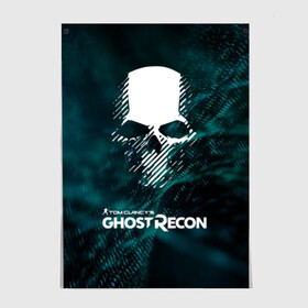 Постер с принтом GHOST RECON в Рязани, 100% бумага
 | бумага, плотность 150 мг. Матовая, но за счет высокого коэффициента гладкости имеет небольшой блеск и дает на свету блики, но в отличии от глянцевой бумаги не покрыта лаком | bones | breakpoint | ghost | ghost recon | ghost recon breakpoint | logo | mask | skell technology | skull | tom clancys | tom clancys ghost recon breakpoint | wildlands | лого | маска | призрак | череп