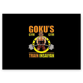 Поздравительная открытка с принтом GOKU GYM в Рязани, 100% бумага | плотность бумаги 280 г/м2, матовая, на обратной стороне линовка и место для марки
 | Тематика изображения на принте: bodybuilding | diet | exercise | fitness | gym | heath | motivation | muscle | phil | training | workout | бодибилдинг | мотивация | спорт | трансформация | фитнес | эстетичный