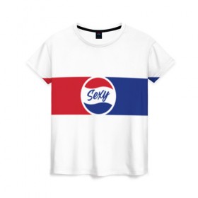 Женская футболка 3D с принтом Sexy в Рязани, 100% полиэфир ( синтетическое хлопкоподобное полотно) | прямой крой, круглый вырез горловины, длина до линии бедер | cola | pepsi | кола | пепси