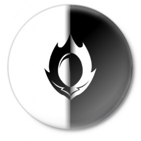 Значок с принтом Code Geass ( Black-White). в Рязани,  металл | круглая форма, металлическая застежка в виде булавки | аниме | знак гиаса | код гиас | силуэт | эмблема